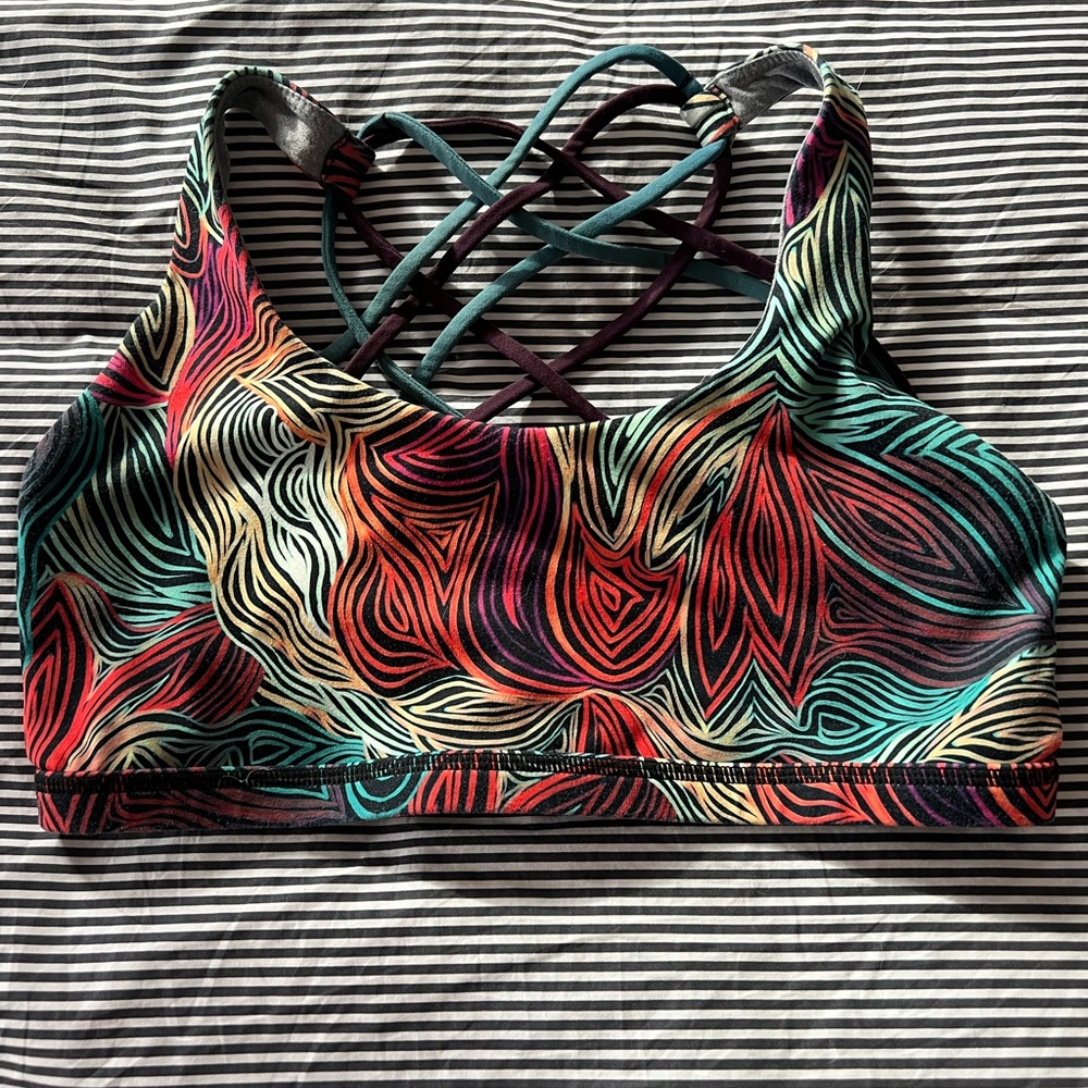Colorful Patterned Women's Sports Bra
